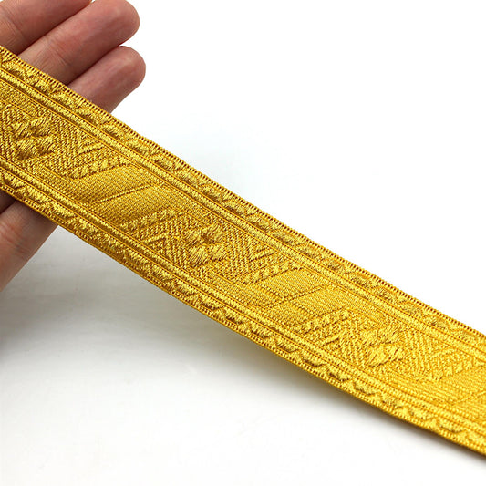 Ornate Metallic Braid with Wave Design 35mm x 1m - 5563