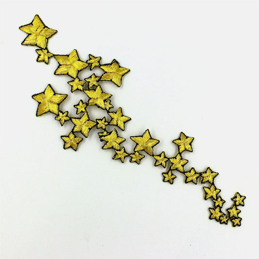 Stars Metallic Motif Iron On Gold - 7673