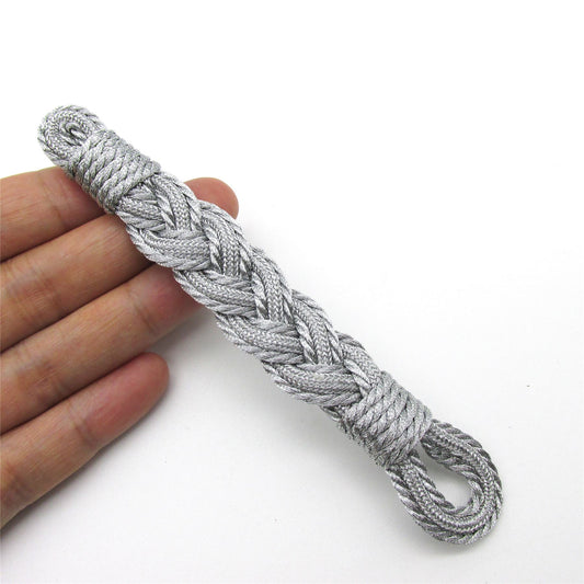 Braided Metallic Cord Epaulette Silver 13cm - 7303