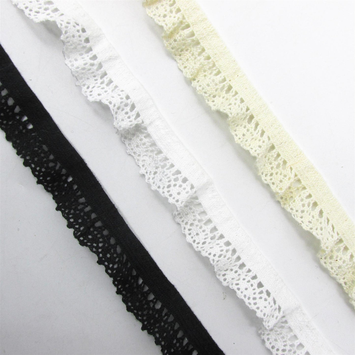 Elasticated Cotton Crochet Lace 20mm x1m - 9835