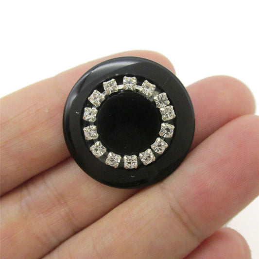 Button with Diamante Circle - 4370