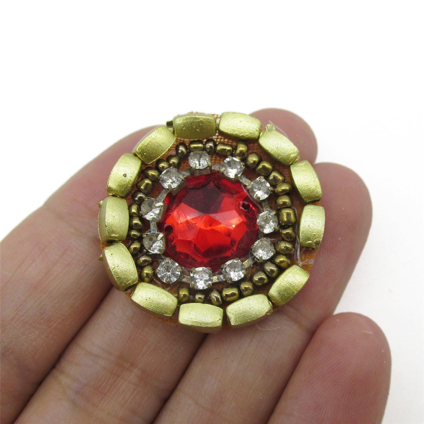 Beaded Round Jewel Motif 3cm - 9946