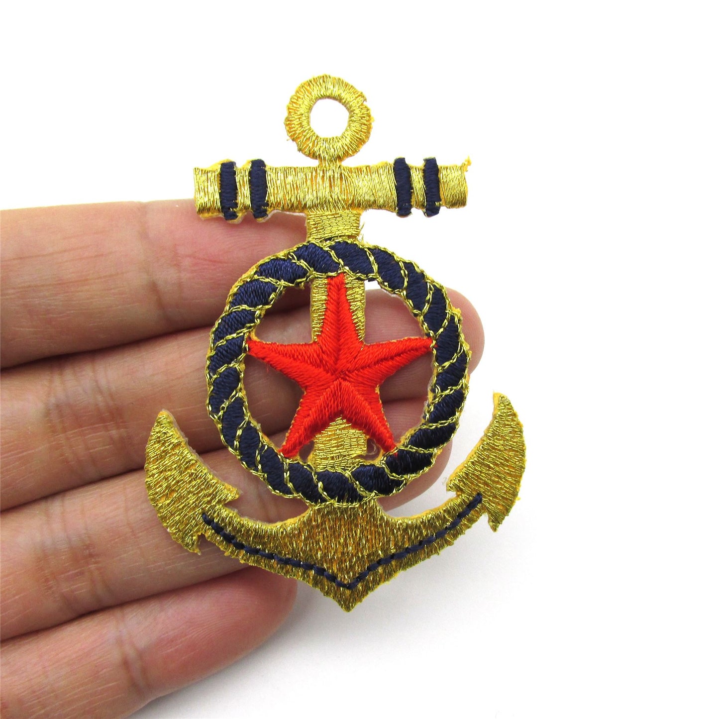 Anchor and Star Motif Gold 65x45mm - 4837