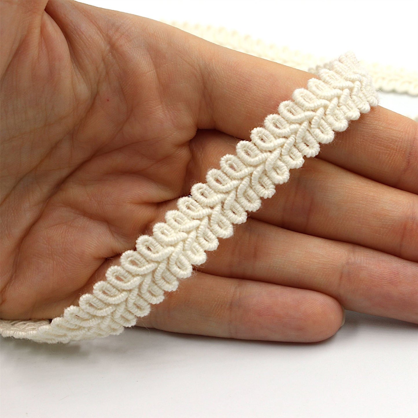Cotton Mix Feather Braid 14mm x1m - 9843