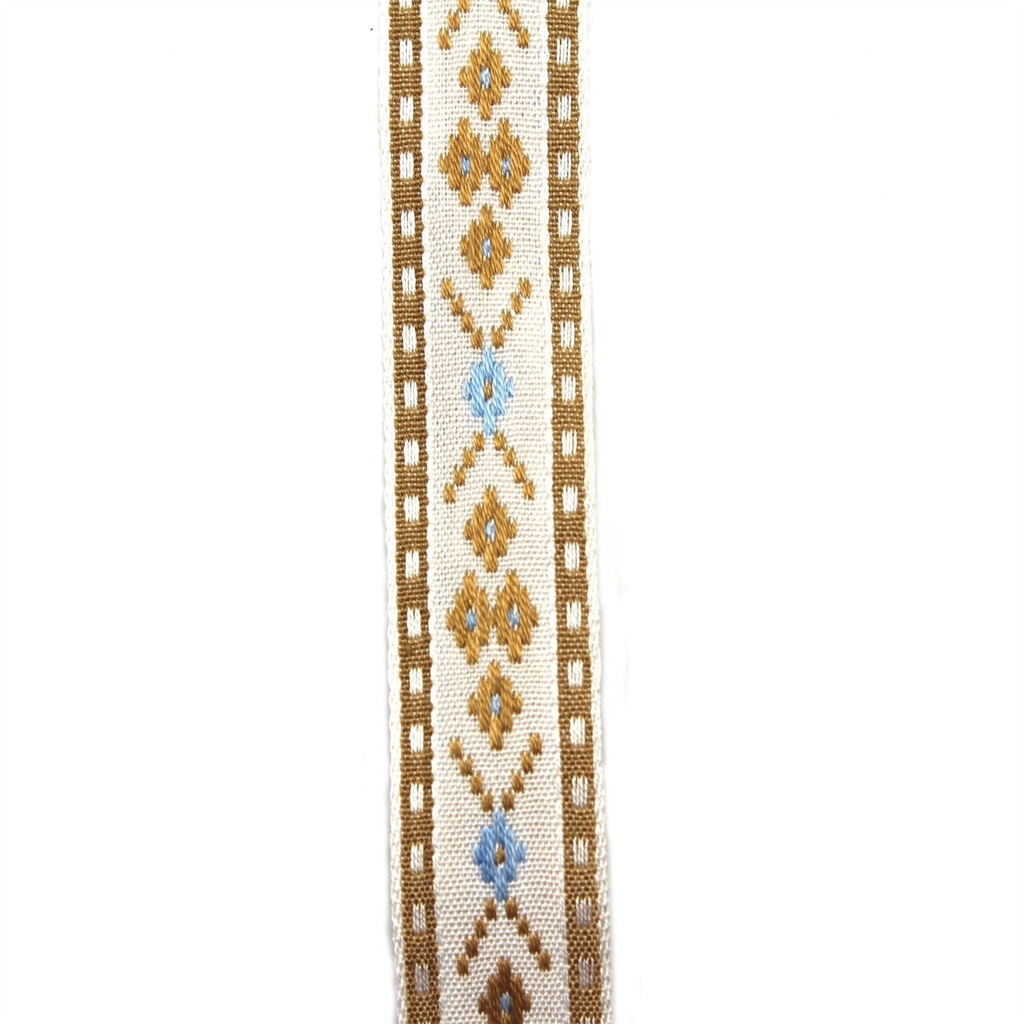 Traditional Patterned Braid Beige Blue 15mm 4031