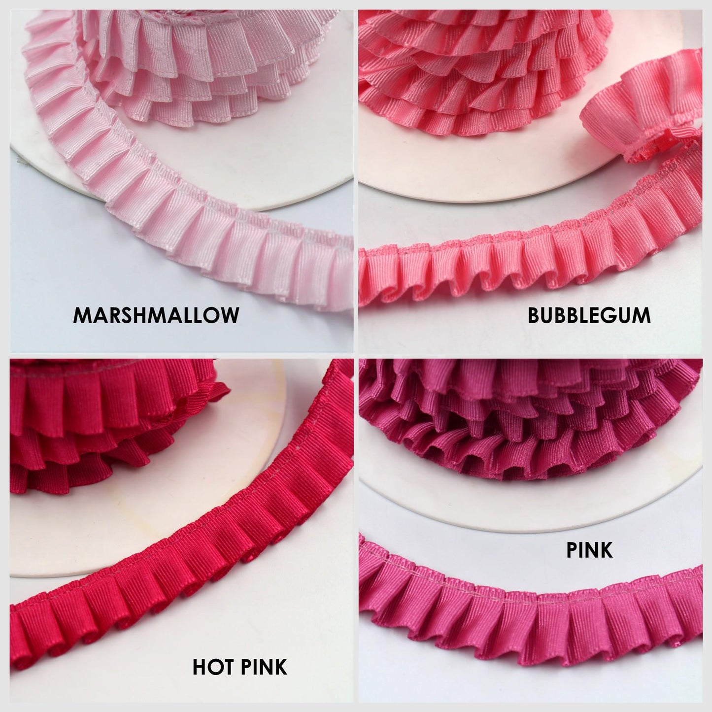Side-Pleated Taffeta Ribbon 16mm x1m - 7110