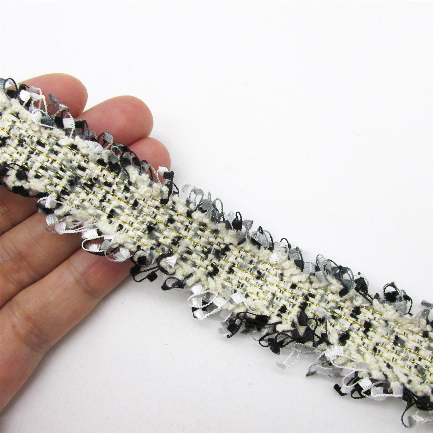 Frayed Braid with Metallic Threads 30mm x 1m - 6381
