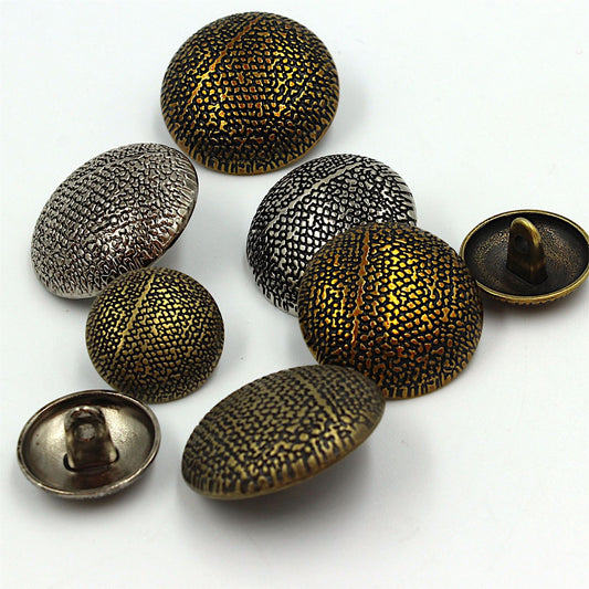 Metal Textured Pattern Dome Shank Button 6111