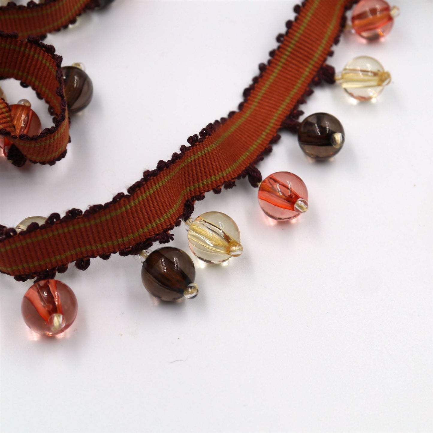 Multi-Coloured Beaded Fringe Braid 40mm x 1m - 6176