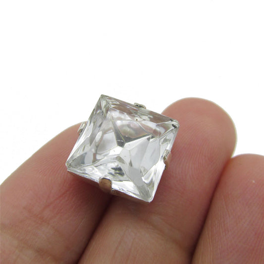 Square Diamante Button - 4347