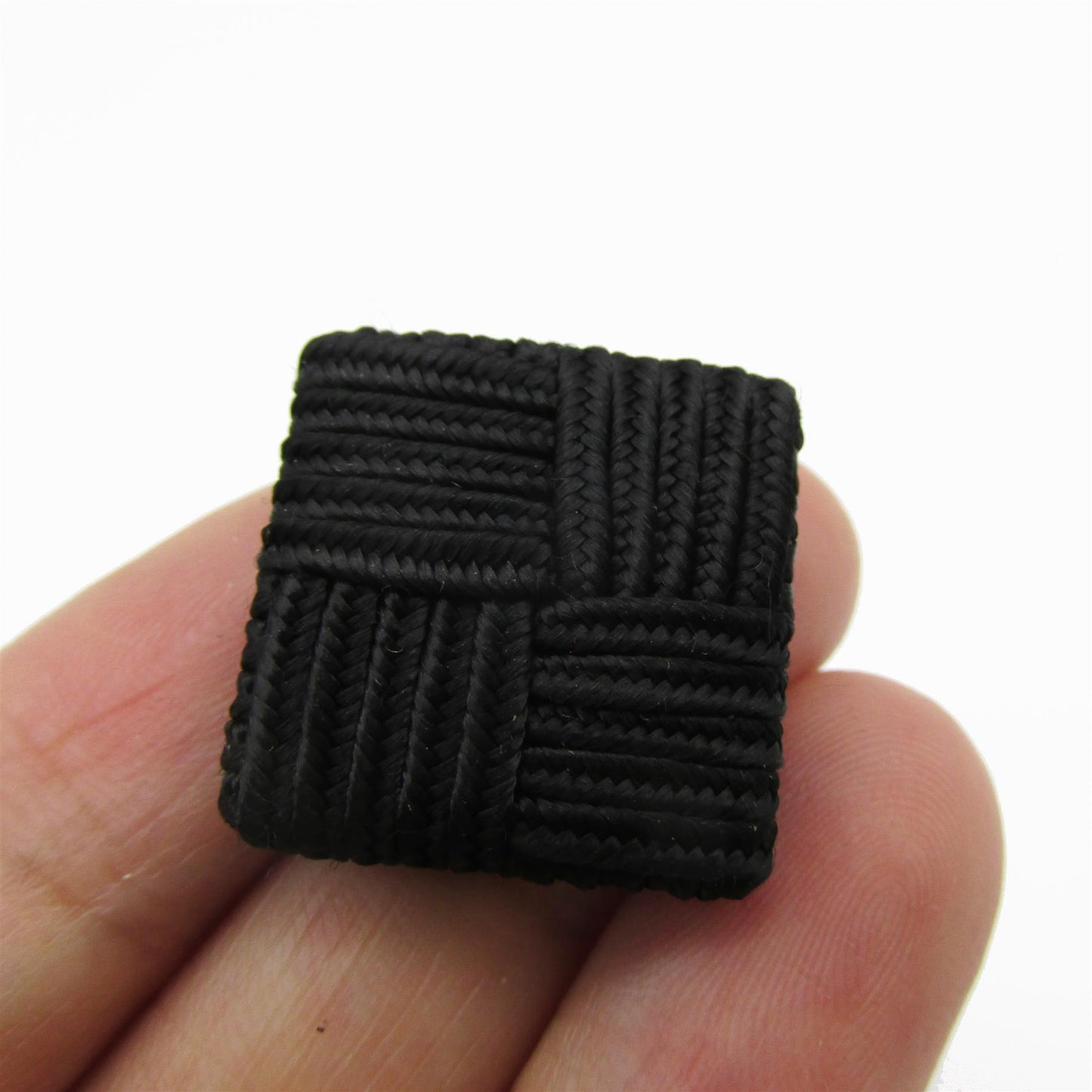 Square Passementerie Button - Black - 32L (22mm) - 4362