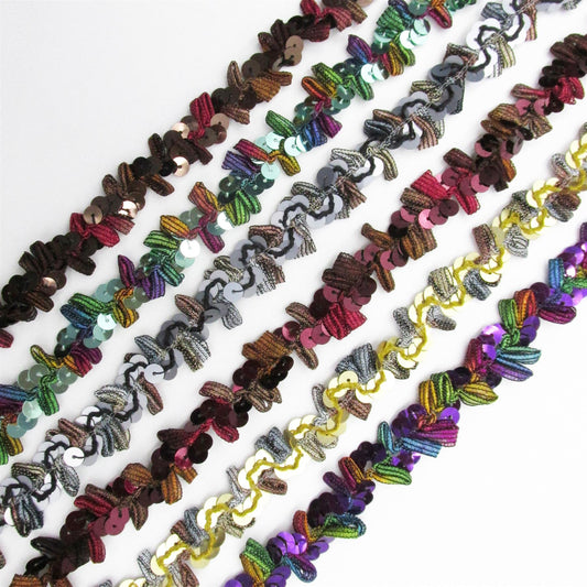 Sequin Braid with Looped Ribbon 18mm x 1m - 9237