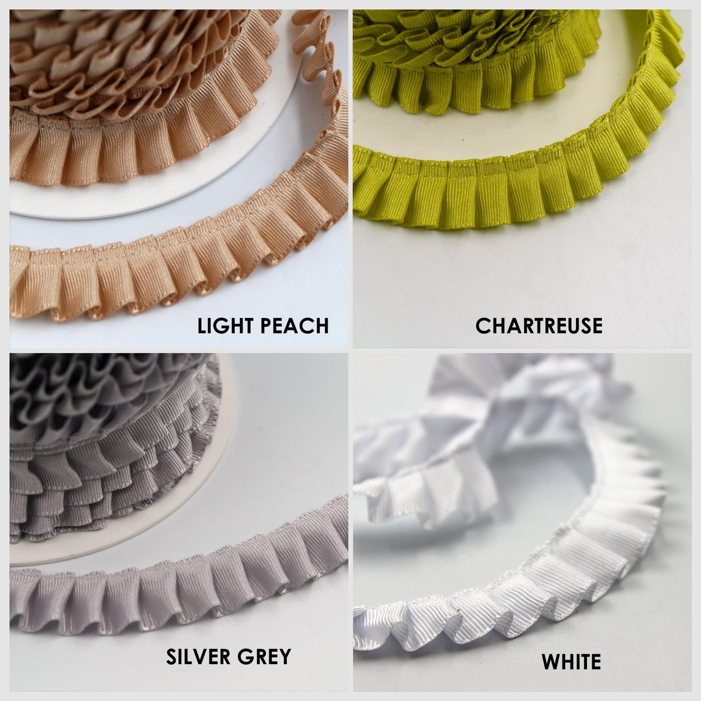 Side-Pleated Taffeta Ribbon 16mm x1m - 7110
