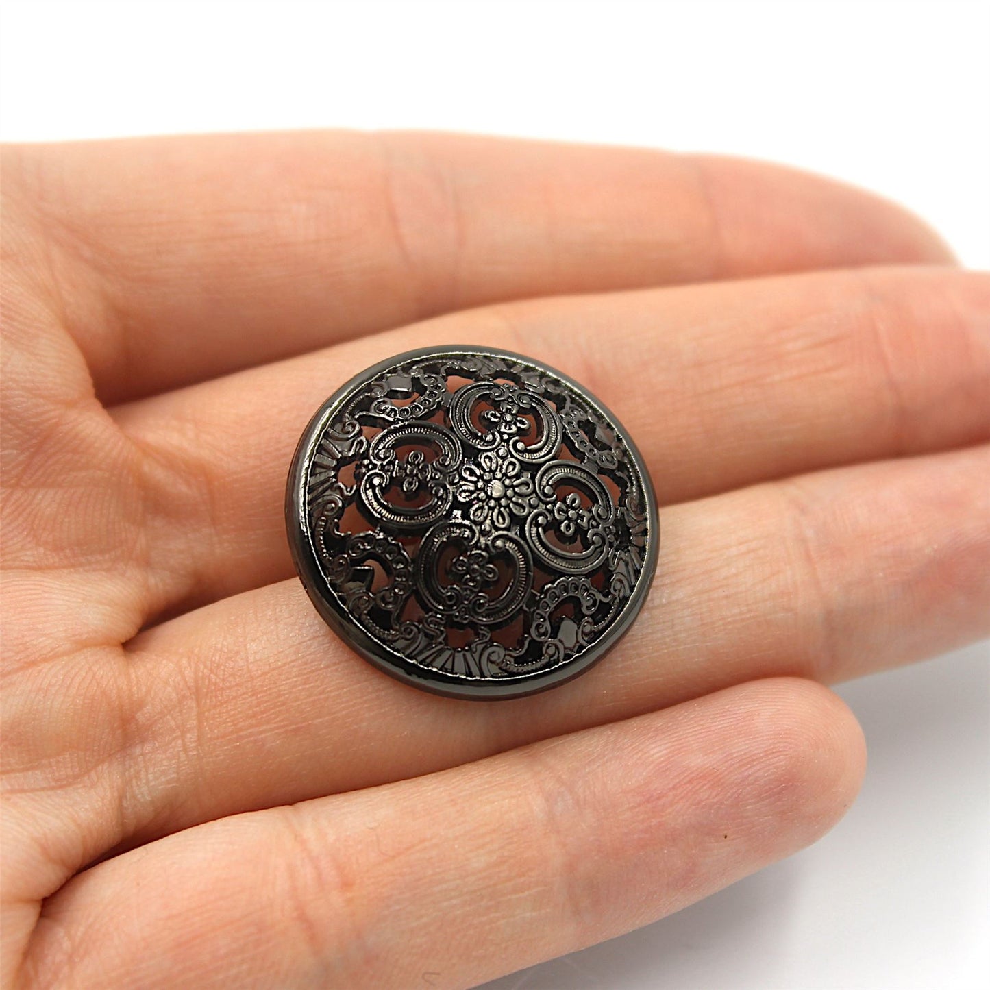 Ornate Filigree Metal Button - 4411