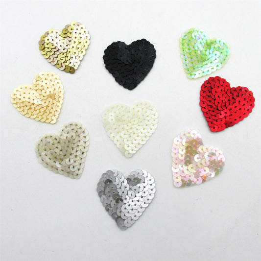 Sequin Heart Motif 40mm - 9716