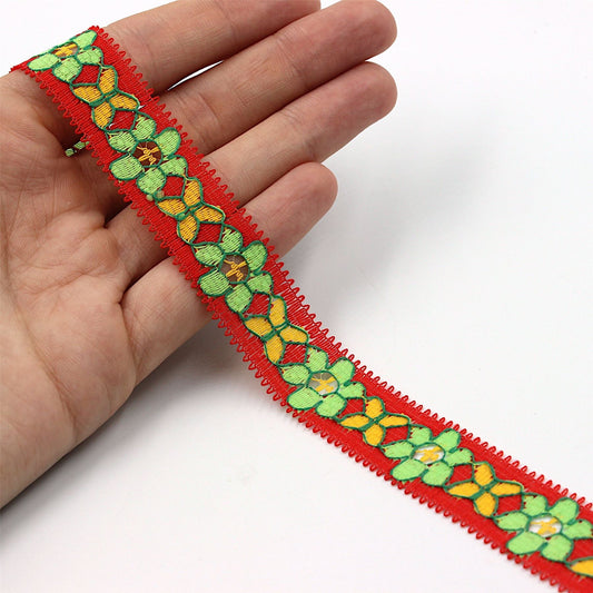 Vintage Braid with Picot Edge and Flowers 20mm x 1m - 8143