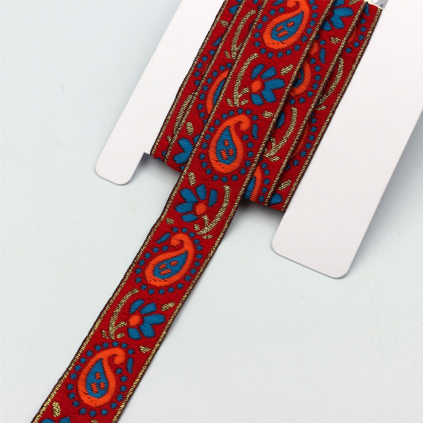 Bright Multi Coloured Paisley Braid 23mm 6551
