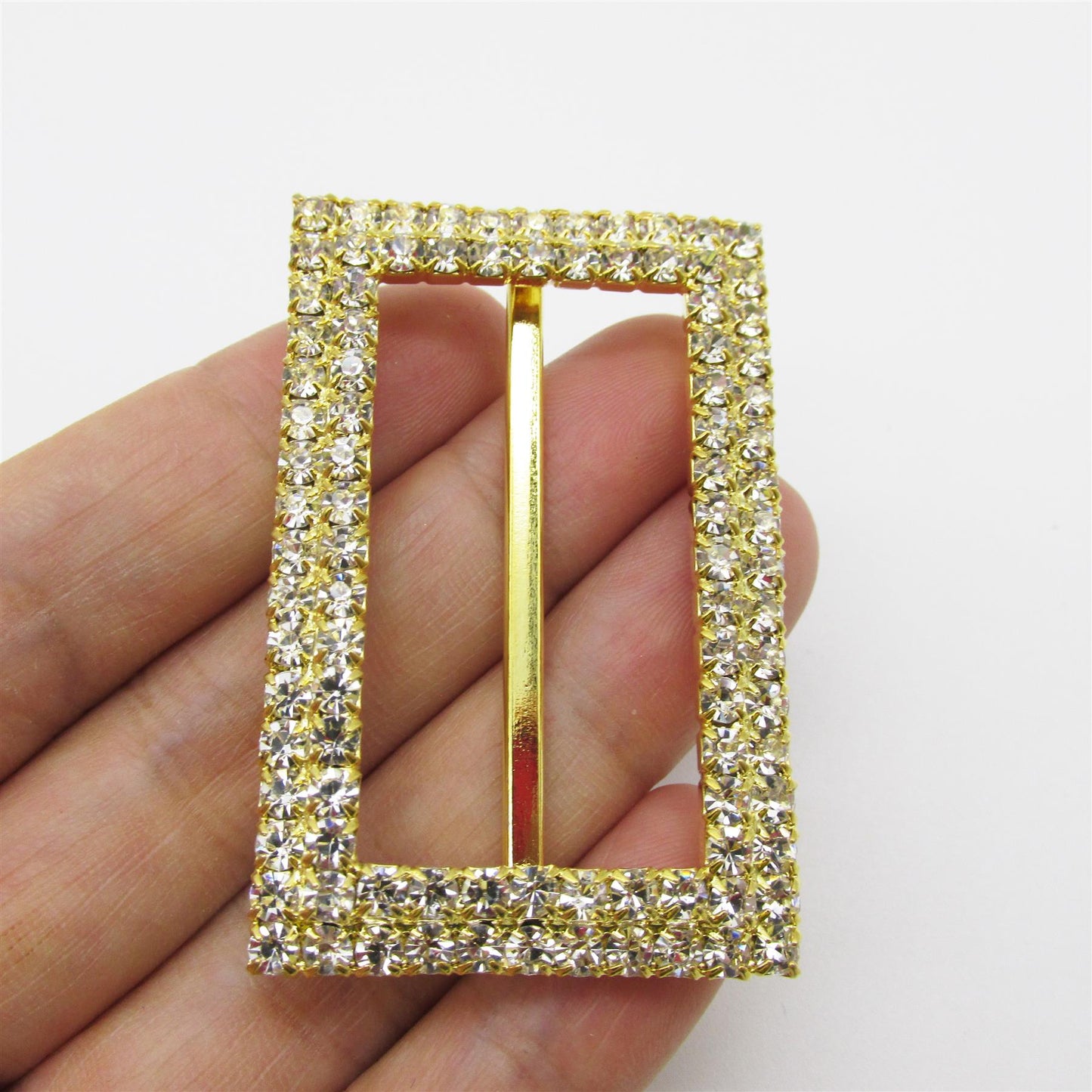 Diamante Buckle Gold 35x55mm - 7194