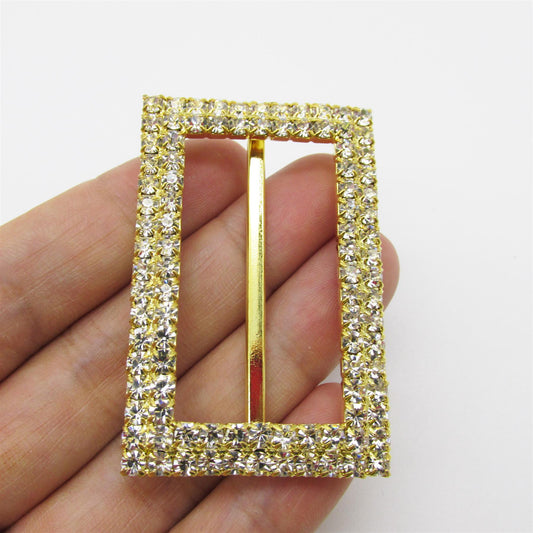 Diamante Buckle Gold 35x55mm - 7194