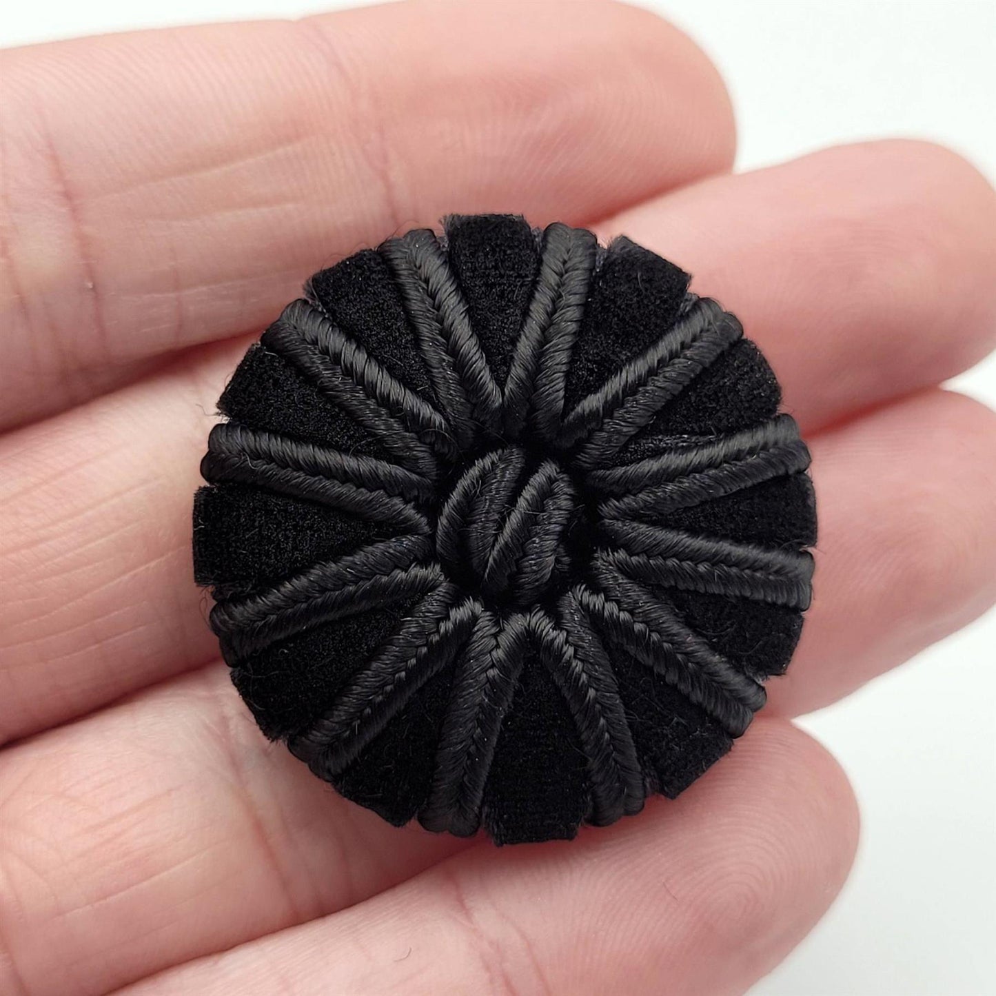 Black Velvet Passementerie Corded Button 4454