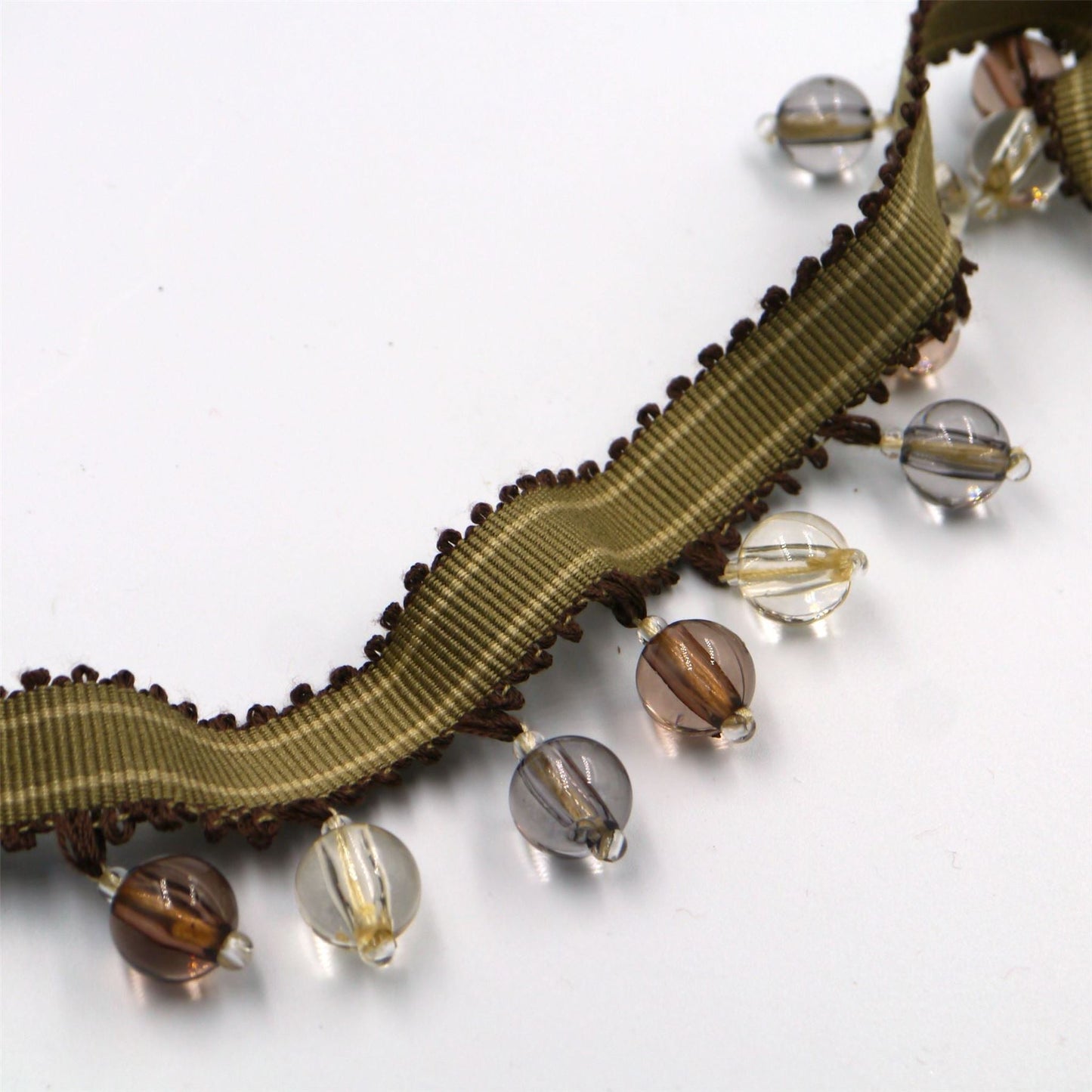 Multi-Coloured Beaded Fringe Braid 40mm x 1m - 6176