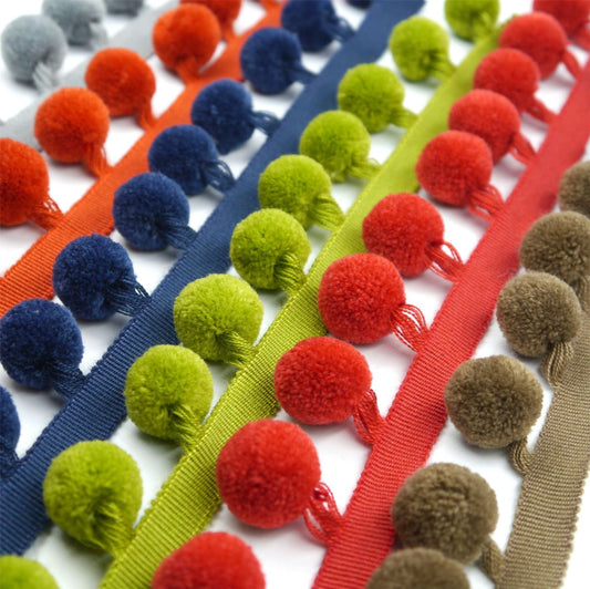 Luxury Pom-Pom Fringe Braid 45mm x1m - 9703