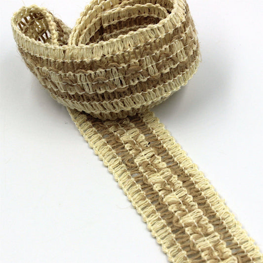 2-Tone Jute Braid Natural 35mm x1m - 8363