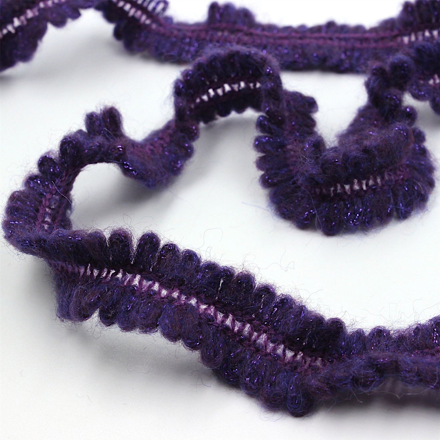 Woolly Braid with Lurex Purple 20mm x1m - 9812
