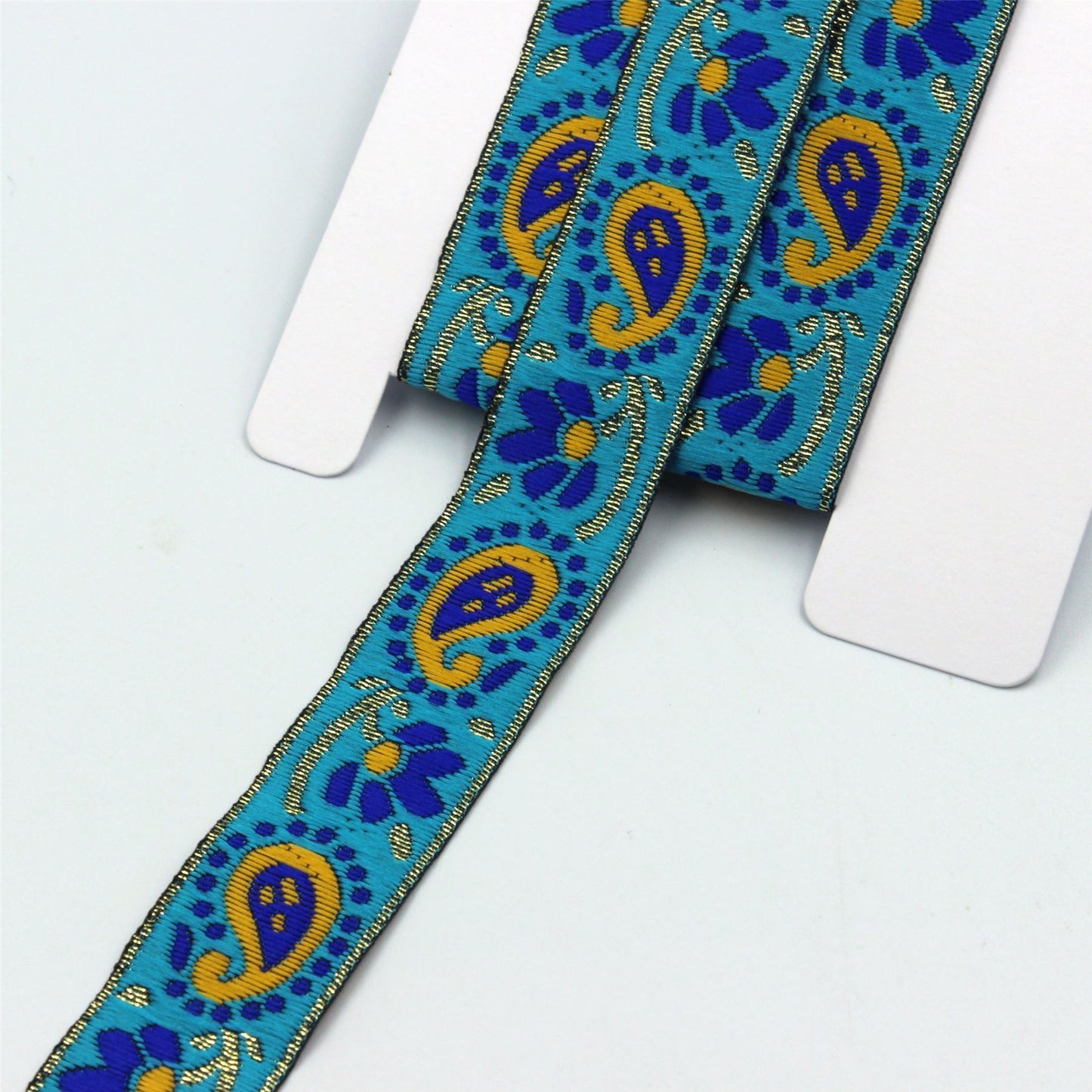 Bright Multi Coloured Paisley Braid 23mm x 1m - 6551