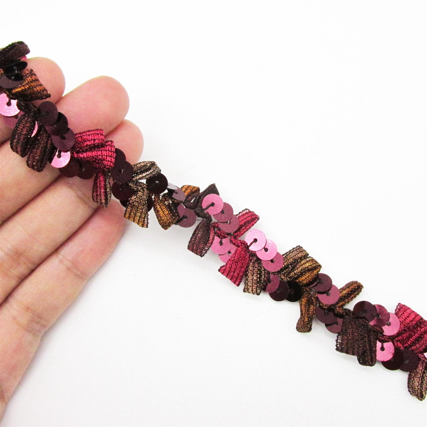 Sequin Braid with Looped Ribbon 18mm x 1m - 9237