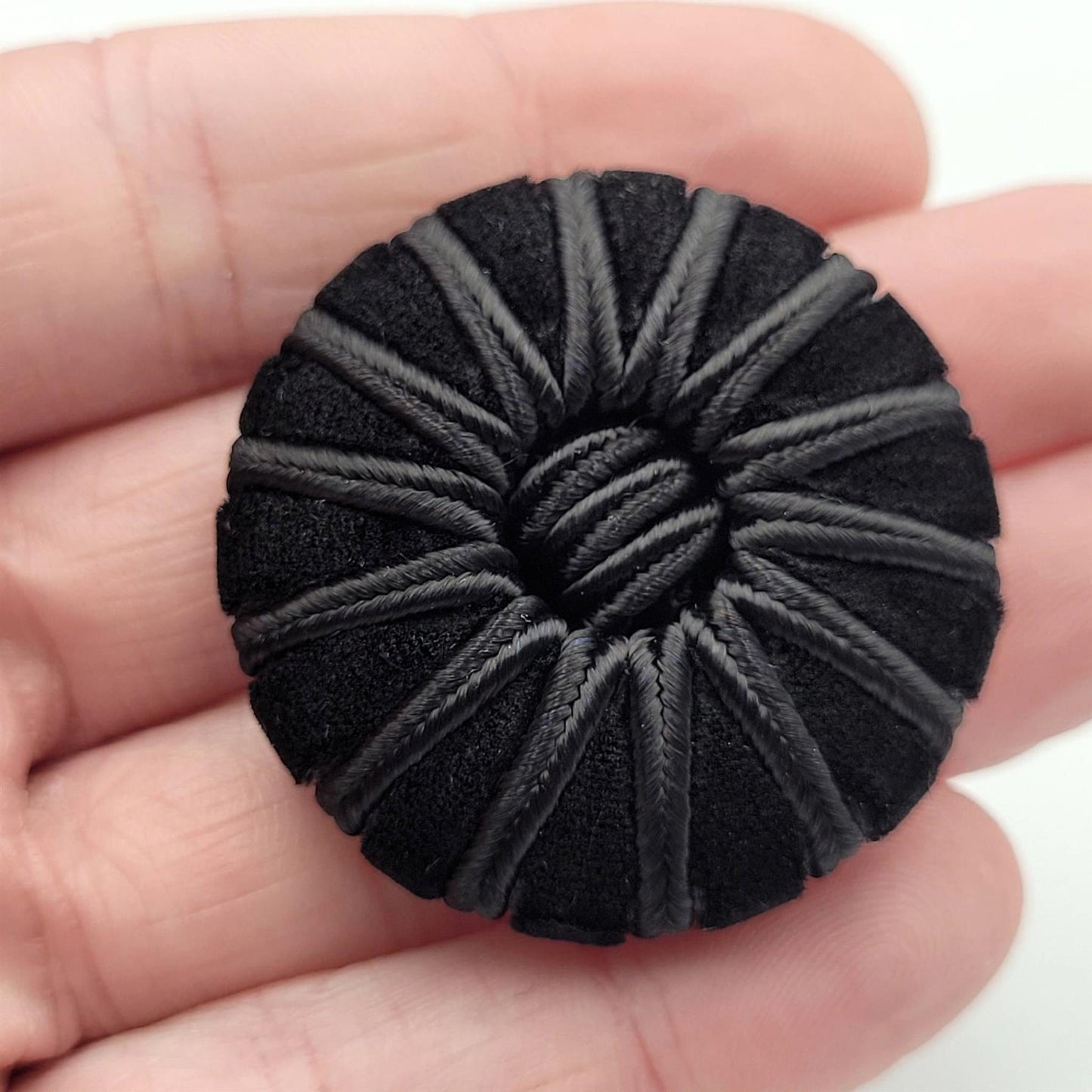 Black Velvet Passementerie Corded Button - 4454