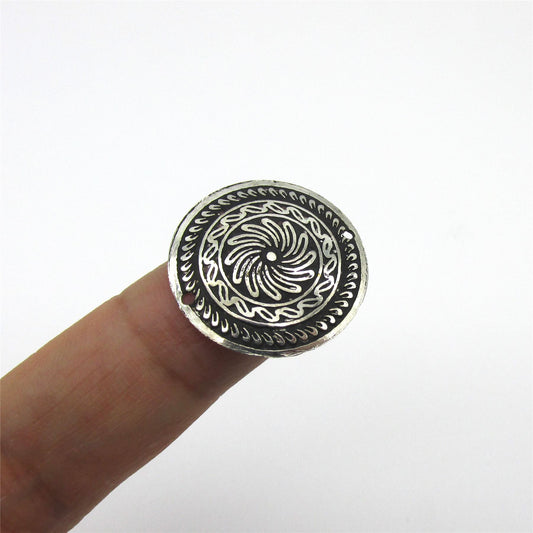 Swirl Metal Round Plate Silver 47mm - 9981