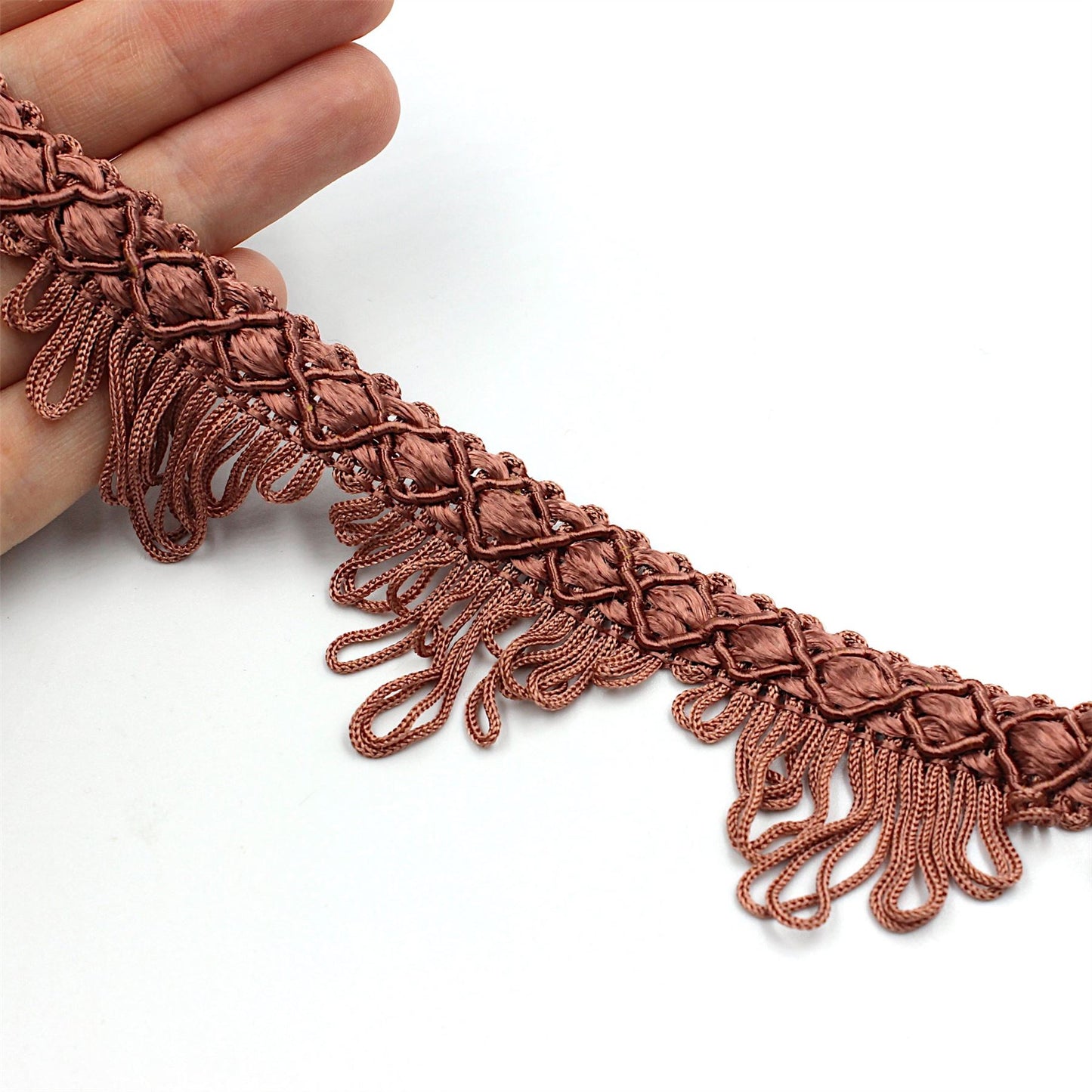 Vintage Braid With Van Dyke Fringe 40mm 2389