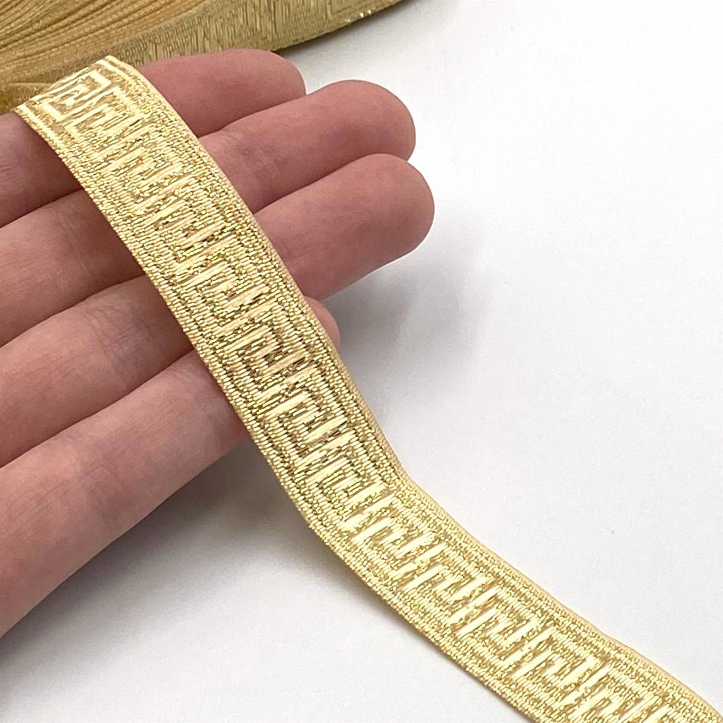 Greek Key Design Metallic Braid Gold 9863