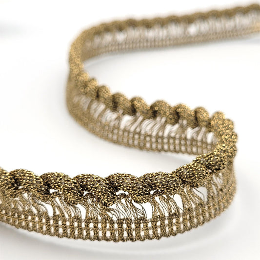 Looping Corkscrew Edged Metallic Braid 18mm - Gold x1m - 5540