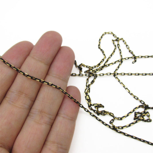 Two Tone Chain Black Gold 2mm x1m - 9905