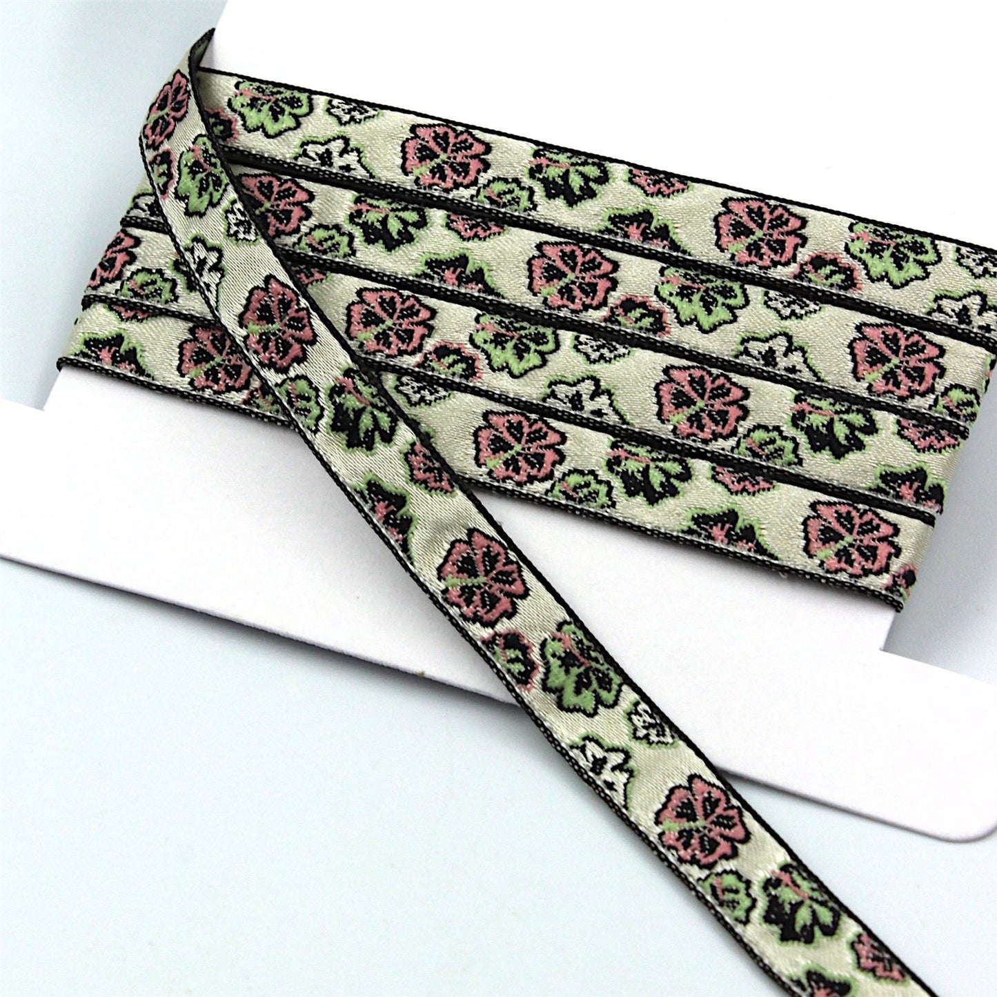 Floral Patterned Braid Ribbon 9mm 6181