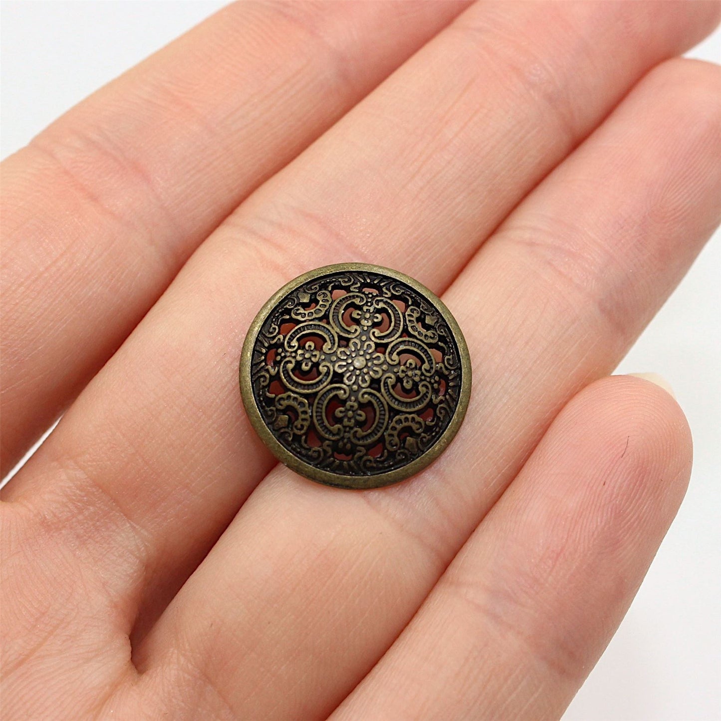 Ornate Filigree Metal Button - 4411