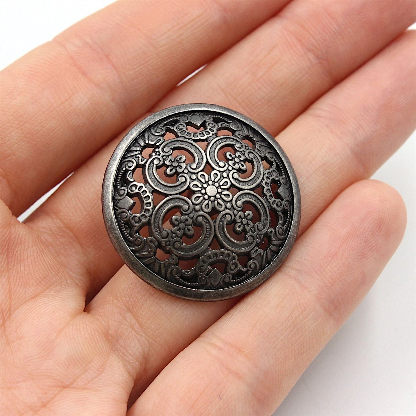 Ornate Filigree Metal Button - 4411