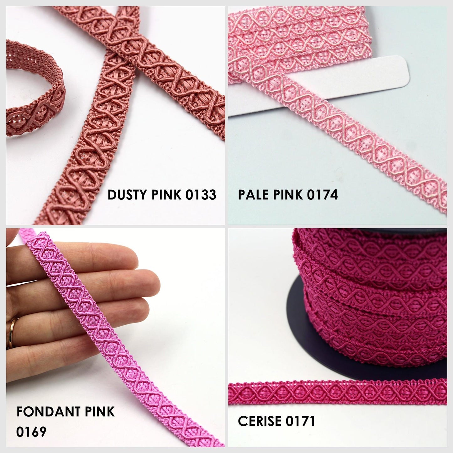 Gimp Braid with Criss Cross Design 12mm x 1m - 7980