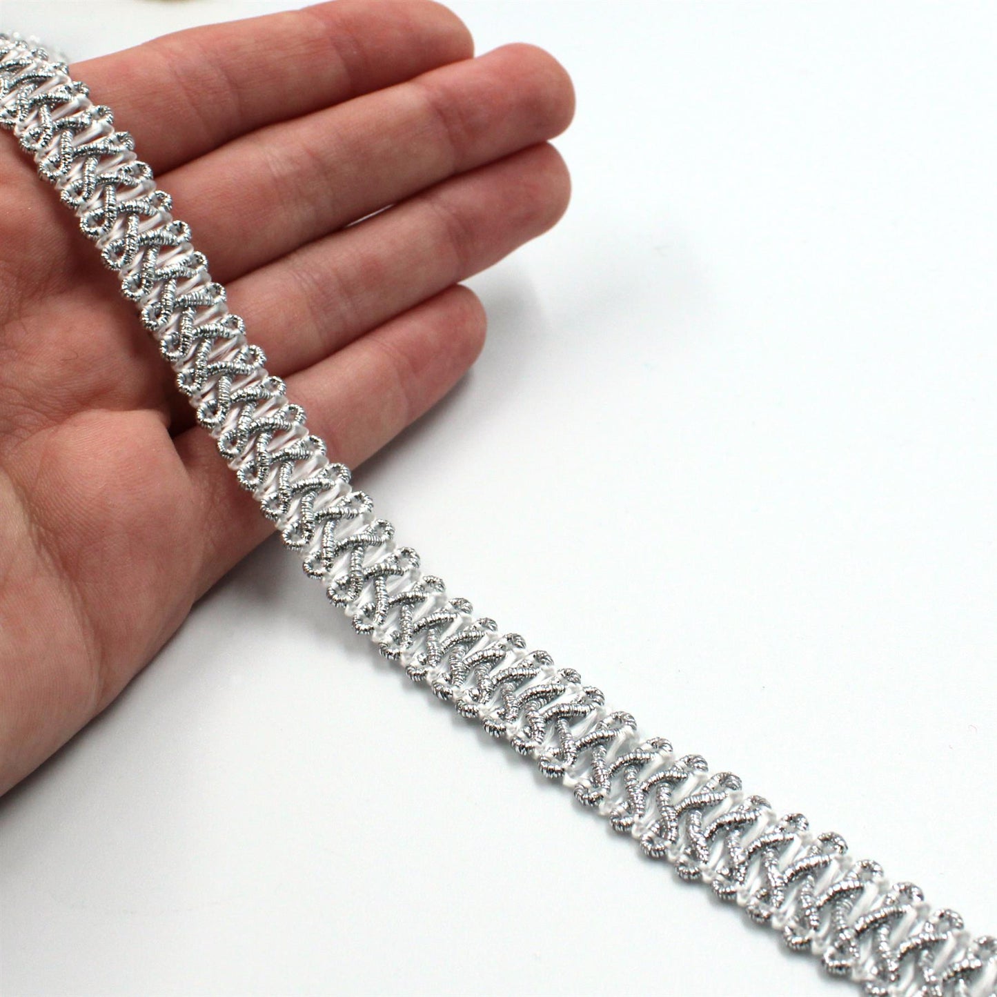 Metallic Feather Braid 12mm x 1m - 9837