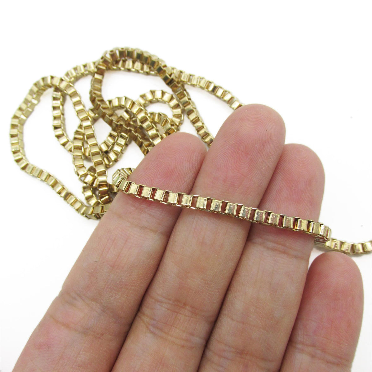 Small Box Chain - Gold - 3mm - by the metre - 9922