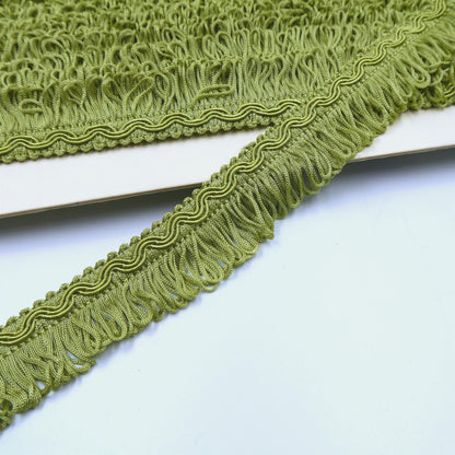 Vintage Gimp Braid with Looped Fringe - 32mm - by the metre - 0865