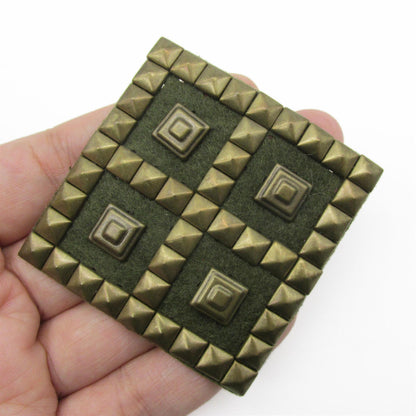 Square Motif with Brass Studs - 55mm - 9274