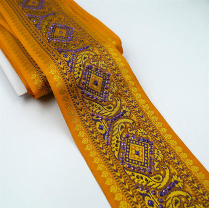 Diamond Embroidered and Sequin Braid - 90mm - by the metre - 8835