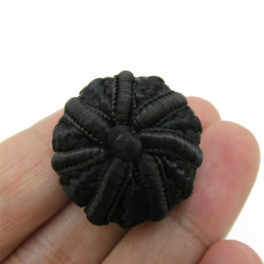 Corded Button - Black - 36L (25mm) - 4360