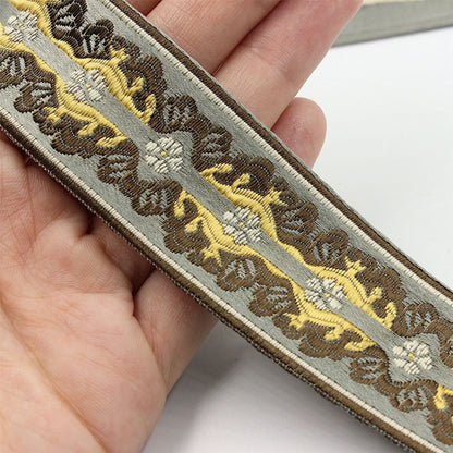 Floral Jacquard Braid - 30mm - by the metre - 5373