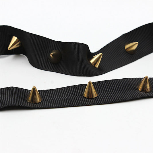 Spike Studded Grosgrain Braid 18mm x 1m - 9750