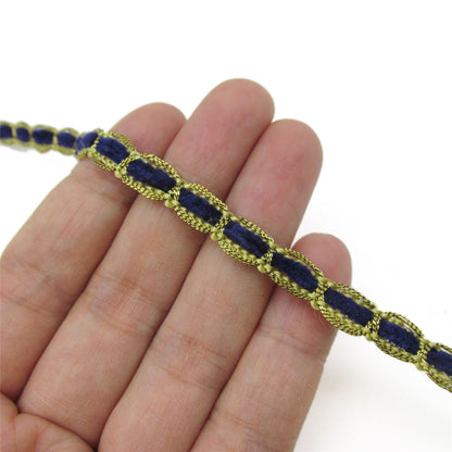 Tiny Metallic Braid with Chenille Centre 8mm x1m - 9199