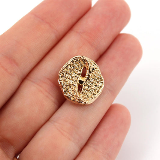 Metal Textured Shank Button - 28L (18mm) - 5615